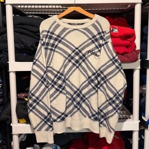 Vintage y2k Billabong Surf Wear Cream/ Blue Mens Large Sweater